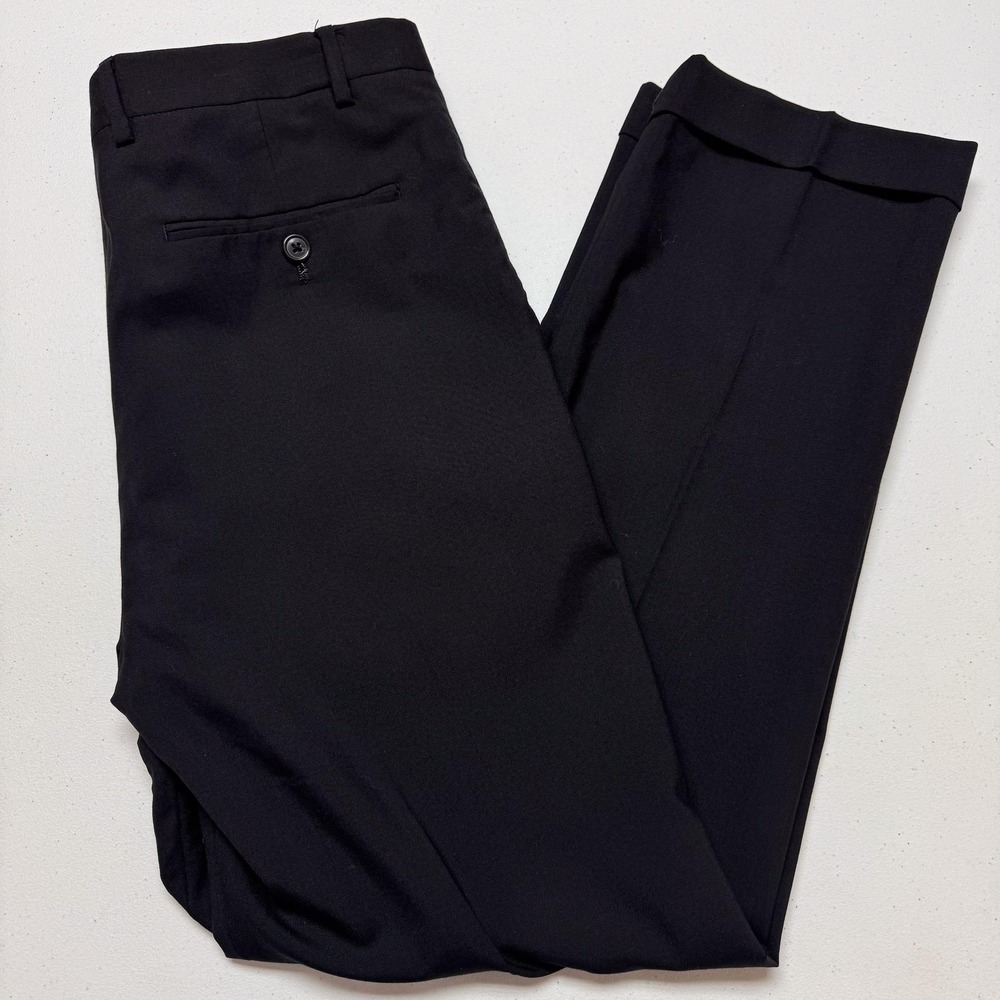 Lands End Pants Mens 32 Black Wool Tailored Fit‎ Dress Formal Classic 34x30
